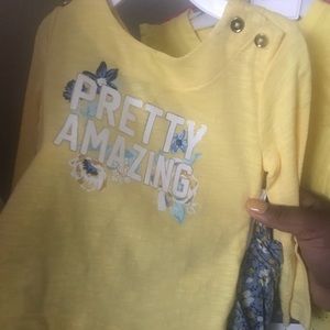 Long sleeve shirt with matching floral skirt